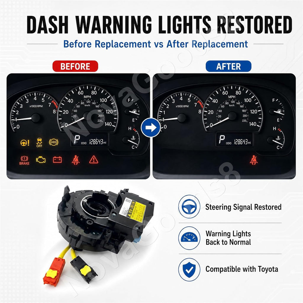 Dash Clock for Dashboard Spring Replacement for Corolla2014-2019,Highlander 2014-2019,Toyota Camry/RAV4 2013-2018,Tacoma 2016-2022 with Sensor