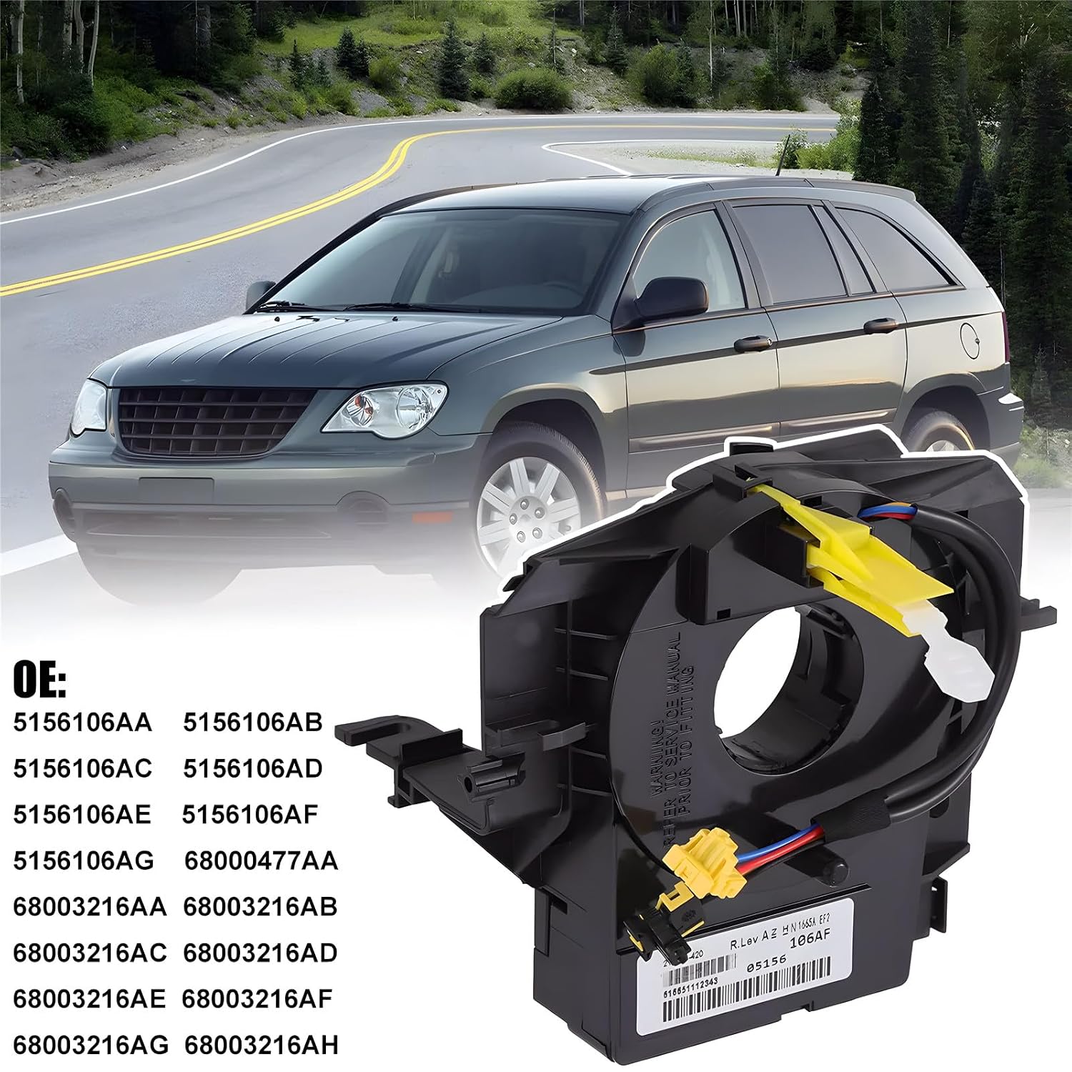 Replacement 5156106AF Clock Suspension Springs (with Sensor) for Jeep Wrangler JK 2007-2018, Compass MK/Patriot MK 2007-2017